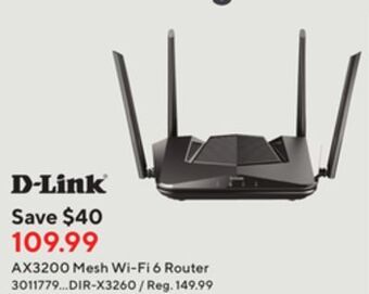 Staples D-link ax3200 mesh wi-fi 6 router ( offer