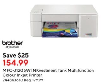Staples Brother mfc-j1205w inkvestment tank multifunction colour inkjet printer offer