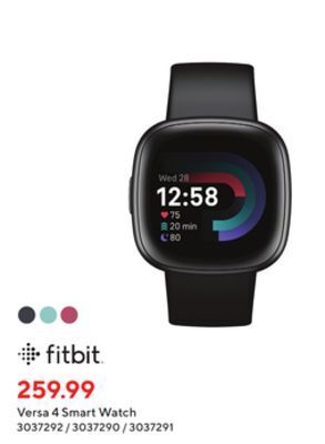 Staples Fitbit versa 4 smart watch offer