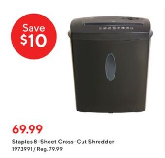 Staples Staples 8-sheet cross-cut shredder offer