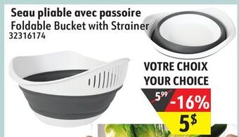 Sushi Shop Foldable bucket with strainer offer