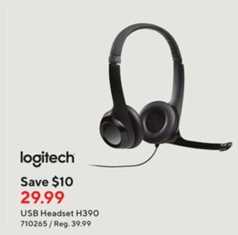 Staples Logitech usb headset h390 offer