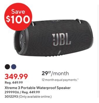 Staples Jbl xtreme 3 portable waterproof speaker offer