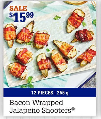 M & M Food Market Bacon wrapped jalapeño shooters offer