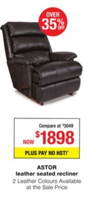 La Z Boy Astor leather seated recliner offer