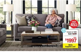 La Z Boy Kennedy fabric stationary sofa offer