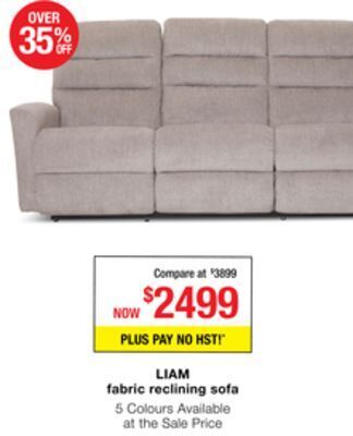 La Z Boy Liam fabric reclining sofa offer