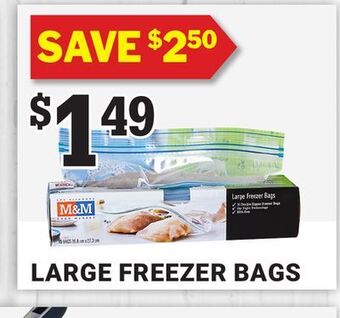 M & M Food Market Large freezer bags offer