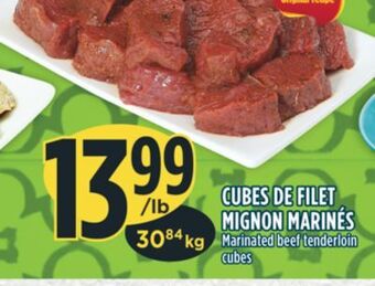 Marché Adonis Marinated beef tenderloin cubes offer