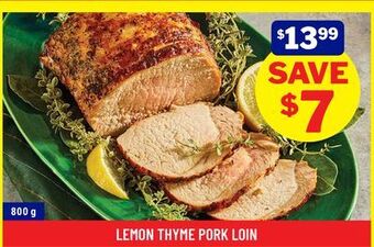 M & M Food Market Lemon thyme pork loin offer