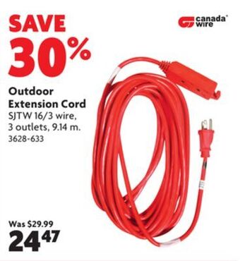 Home Hardware Outdoor extension cord offer