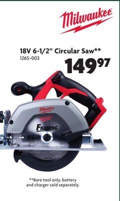 Home Hardware 18v 6-1/2 circular saw** offer