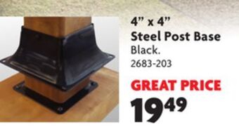 Home Hardware 4 x 4 steel post base offer