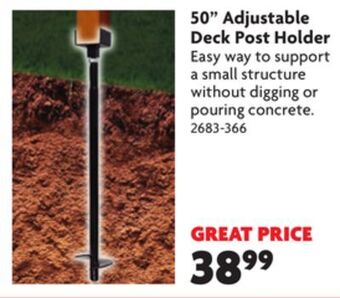 Home Hardware 50 adjustable deck post holder offer