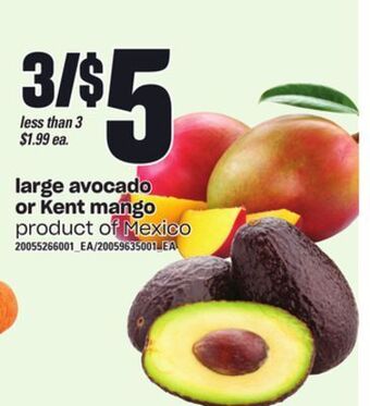 Zehrs Markets Large avocado or kent mango offer