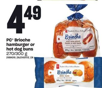 Zehrs Markets Pc® brioche hamburger or hot dog buns, 270/300 g offer
