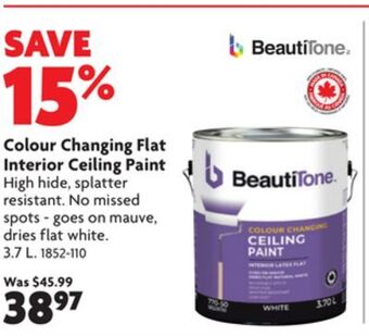 Home Hardware Colour changing flat interior ceiling paint offer