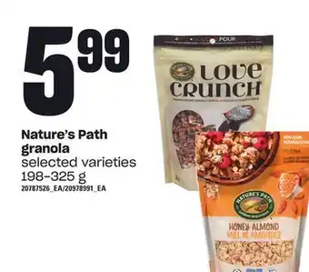 Zehrs Markets Nature's path granola, 198-325 g offer