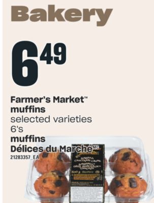 Valu-mart Muffins délices du marché , 6's offer