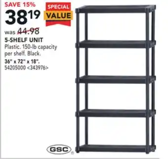 RONA 5-shelf unit offer