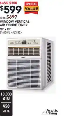 RONA Arctic king window vertical air conditioner 19 x 23 offer
