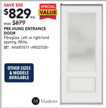 RONA Pre-hung entrance door 32 offer