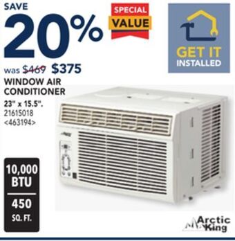 RONA Window air conditioner 23 x 15.5 offer