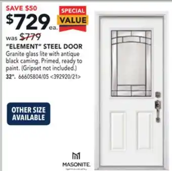 RONA Masonite element steel door 32 offer
