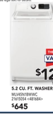 RONA 5.2 cu. ft. washer offer