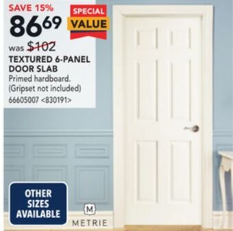 RONA Metrie textured 6-panel door slab offer