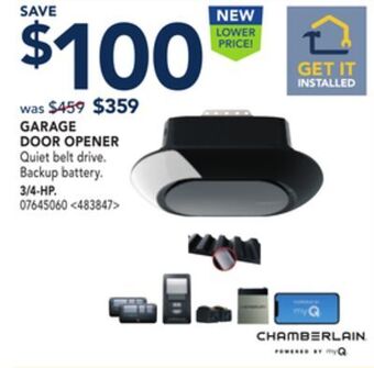 RONA Garage door opener 3/4-hp offer