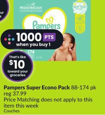 Chalo FreshCo Pampers super econo pack 88-174 pk offer