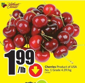 Chalo FreshCo Cherries product of usa no. 1 grade 4.39/kg offer