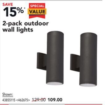 RONA 2-pack outdoor wall lights offer