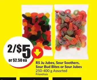 Chalo FreshCo Rs jubes, sour soothers, sour bud bites or sour jubes 250-400 g assorted offer