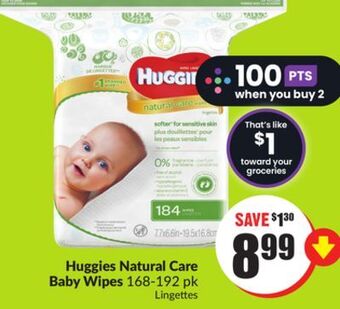 Chalo FreshCo Huggies natural care baby wipes 168-192 pk offer