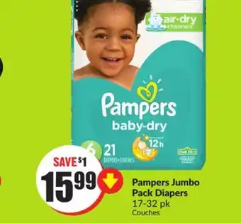 Chalo FreshCo Pampers jumbo pack diapers 17-32 pk offer