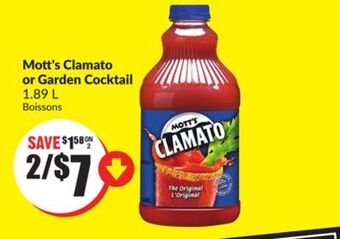 Chalo FreshCo Mott's clamato or garden cocktail 1.89 l offer
