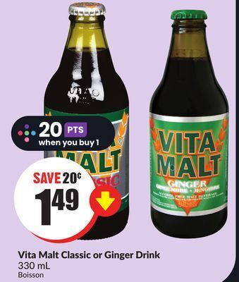 FreshCo Vita malt classic or ginger drink 330 ml offer