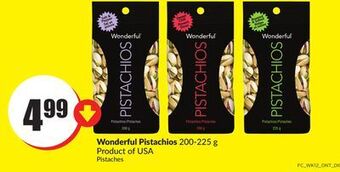 FreshCo Wonderful pistachios 200-225 g product of usa offer