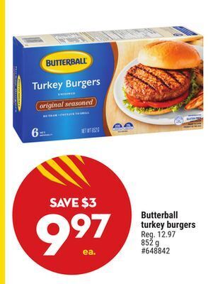 Giant Tiger Butterball turkey burgers offer