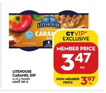 Giant Tiger Litehouse caramel dip offer