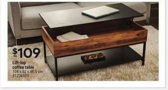 Giant Tiger Lift-top coffee table offer