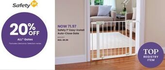 Babies 'R' Us Safety 1st easy-install auto-close gate offer
