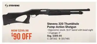 Bass Pro Stevens 320 thumbhole pump-action shotgun offer