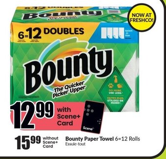 FreshCo Bounty Paper Towel 6-12 Rolls offer