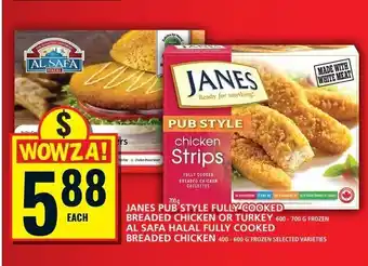 Food Basics JANES PUB STYLE FULLY COOKED BREADED CHICKEN OR TURKEY offer