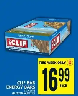 Food Basics CLIF BAR ENERGY BARS 12 x 68 g offer