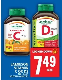 Food Basics JAMIESON VITAMIN COR D3 offer
