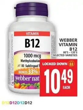 Food Basics WEBBER VITAMIN B12 offer